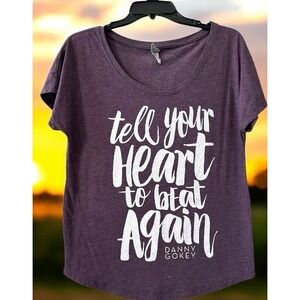 Next Level Danny Gokey Purple Shirt Size S Small "Tell Your Heart To Beat Again"
